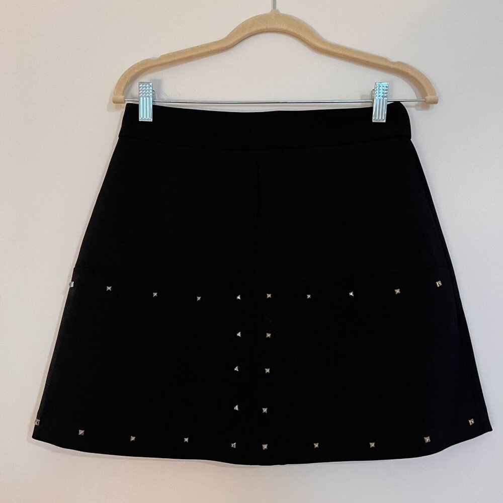 Zara Basic Black Studded A-Line Mini Skirt